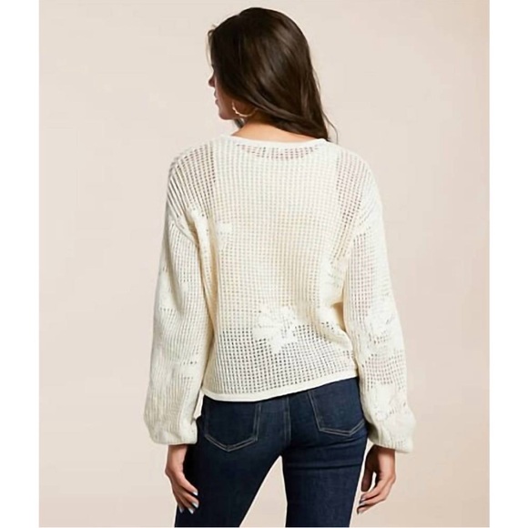 BOGO! Z SUPPLY Yael Open Weave Sweater Sea Salt Cream Medium - Picture 3 of 10